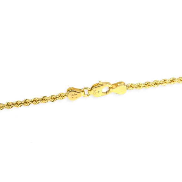 18K Yellow Gold Cross on Rope Chain Necklace - Picture 3 of 3